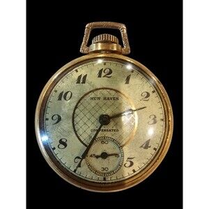 1853 - 1956 ? New Haven Compensated Mechanical Wind Up Pocket Watch ~Working~
